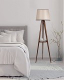 Cumpara ieftin Lampadar Sehbali Tripod Ceviz Lambader Pramit Acik Hasir Abajurlu Nuc