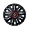 Set 4 Capace Roti pentru Renault Nou, model Royal Black Cu Inel Rosu, R15, RENAULT