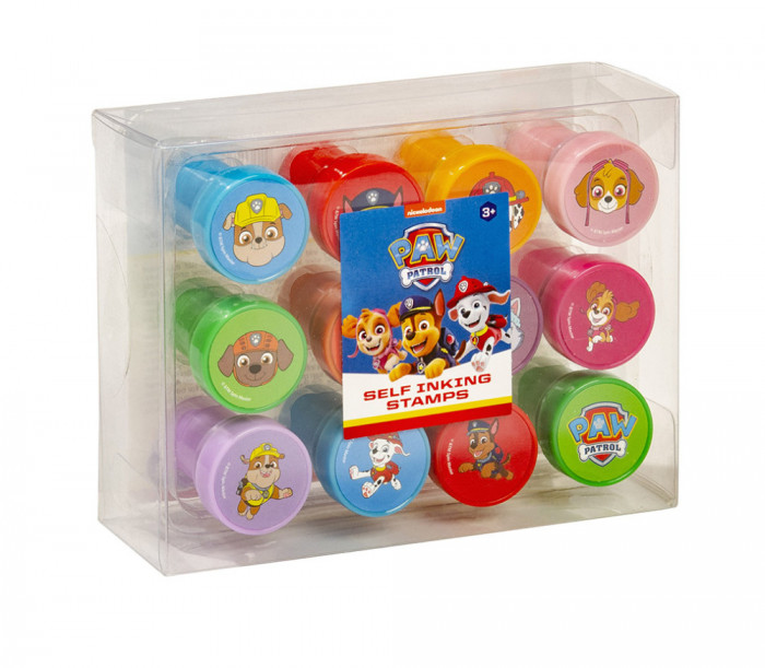 Set 12 stampile Paw Patrol, Patrula Catelusilor cu tus propriu