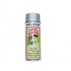 Vopsea Spray Negru Grade DUPLI-COLOR, 400 ml, Rezistenta la Temperatura de 690 de Grade, Argintiu, Vopsea Spray Decorativa, Vopsea Spray Argintie, Vop