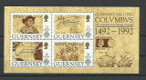 Guernsey MNH 1992 - Europa Columb Descoperiri - bloc tip II - rar