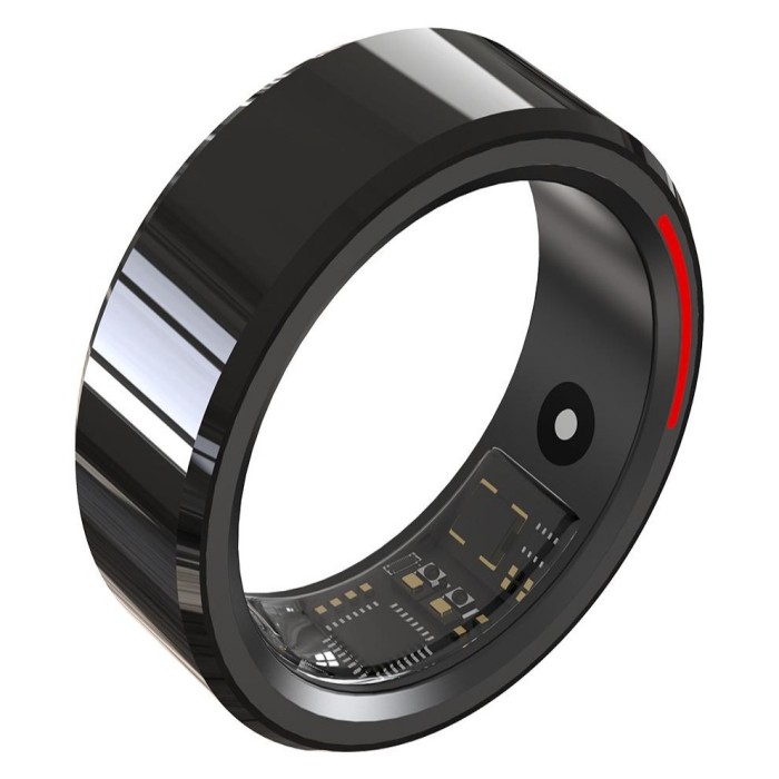 Inel Smart Premium Titan &amp; Argint &ndash; Monitorizare Fitness, Somn, Ritm Cardiac, Rezistent IP68, Mărime 7