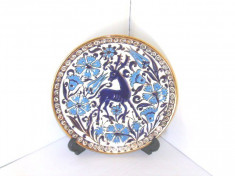 Farfurie ceramica cloisonne, hand made - Cerb - Neofitoy Keramik Rodos Grecia foto