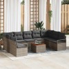 VidaXL Set de canapele pentru grădină 10 pcs Gri