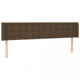 Cumpara ieftin Tablie de pat cu aripioare maro inchis 163x16x78/88 cm textil