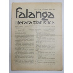 FALANGA LITERARA SI ARTISTICA , ZIAR SAPTAMANAL , ANUL I, NR. 3 , DUMINICA 24 IANUARIE , 1910