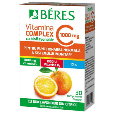 Vitamina C Complex cu Bioflavonoide 30 comprimate filmate Beres foto