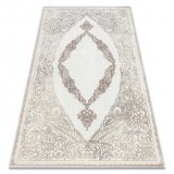 Covor CORE 8111 Ornament Vintage - structural, două niveluri de l&acirc;nă, beige, 160x220 cm, Dreptunghi, Lana