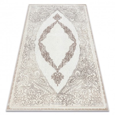 Covor CORE 8111 Ornament Vintage - structural, două niveluri de l&amp;acirc;nă, beige, 120x170 cm foto