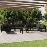 Gossi set mobilier de gradina cu perne, 11 piese, antracit, aluminiu