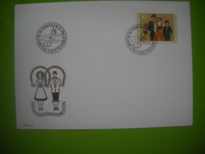 HOPCT PLIC S FDC 1253 COSTUME TRADITIONALE 1980 LICHTENSTEIN