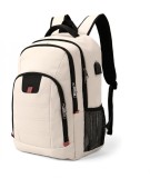 Cumpara ieftin Rucsac pentru laptop Della Gao, port de incarcare USB, 50 x 32 x 20 cm, bej - RESIGILAT