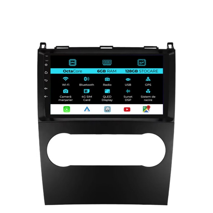 Navigatie Dedicata Mercedes Benz A-Class B-Class (2004-2012), 9Inch, 6Gb Ram, 128Gb Stocare, Carplay