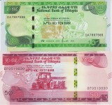 Bancnota Etiopia 10 si 50 Birr 2020 - PNew UNC ( set x2 )