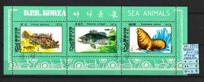 Timbre Coreea Nord, 1979 | Animale marine - Peşti Ocean | Bloc / Minisheet | aph foto