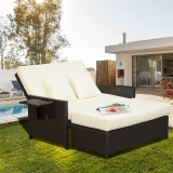 Outsunny Canapea de Gradina cu Banca Mobilier de Gradina din Ratan Maro