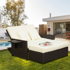 Outsunny Canapea de Gradina cu Banca Mobilier de Gradina din Ratan Maro