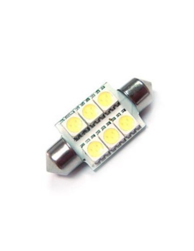 Led auto Albastru sofit cu 6 SMD 39 mm