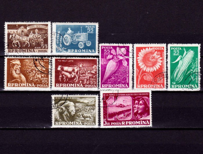 RO 1959 ,LP 473 , &quot; 10 ani primele G.A.C.&quot;, serie ,stampilata