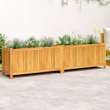 vidaXL Jardinieră de grădină cu căptușeală 199x38,5x50 cm, lemn acacia