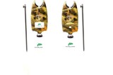 Set 2 Avertizori Pescuit cu Picheti si Baterii 9V Incluse - Senzori Reglabil Sunet/Sensibilitate
