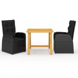 Gossi set de masa pentru gradina, 3 piese, negru