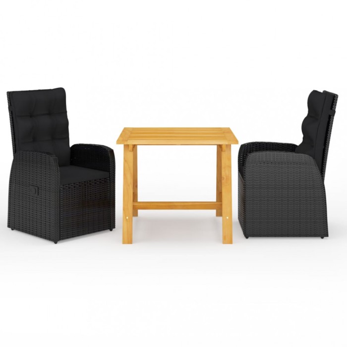 Gossi set de masa pentru gradina, 3 piese, negru