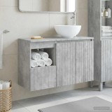 Cumpara ieftin Set dulap baie 2 buc. Gri Beton 79,5 x 35 x 80 cm