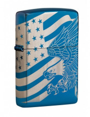 Bricheta Zippo Patriotic Eagle &amp;amp; Flag Design 49046 foto