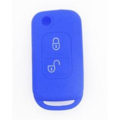 Husa Cheie Mercedes 2 Butoane Silicon Albastra AutoProtect KeyCars foto