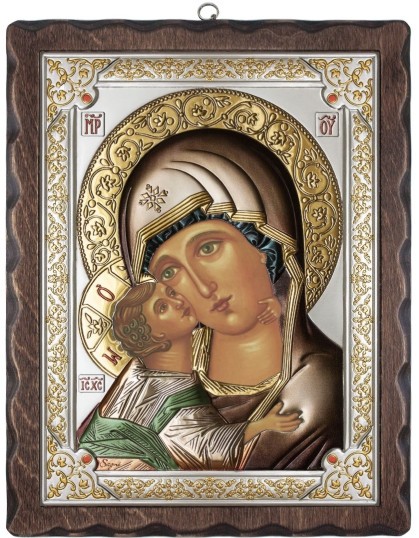 Icoana Maica Domnului din Vladimir 17x21,5 cm color