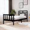 VidaXL Cadru de pat mic single, negru, 75x190 cm, lemn masiv de pin