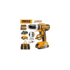 Masina de gaurit bormasina cu impact 45 nm 20 v cu 2 acumulatori mandrina metal, pentru gaurire si insurubare - Ingco CIDLI2002