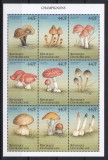 Rep. Centrafricana 1999 - Ciuperci din &icirc;ntreaga lume, MC de 9 timbre, MNH, Nestampilat