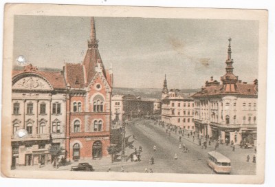 AMS - ILUSTRATA 1329, VEDERE SIN STR. HOREA - CLUJ, ANUL 1958, cu perforari foto
