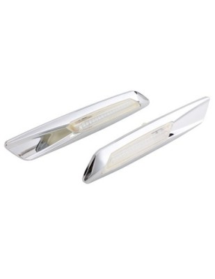 Set 2 Semnalizari Aripa Led Cromate pentru BMW F10, E60, E61, E90, E91, E81, E82, E88 foto