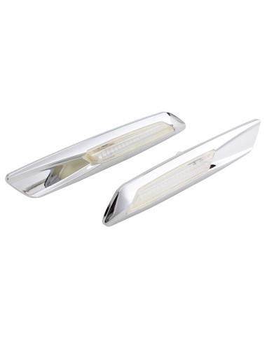 Set 2 Semnalizari Aripa Led Cromate pentru BMW F10, E60, E61, E90, E91, E81, E82, E88