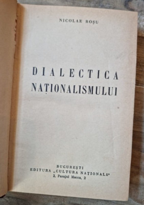 Dialectica Nationalismului - Nicolae Rosu foto