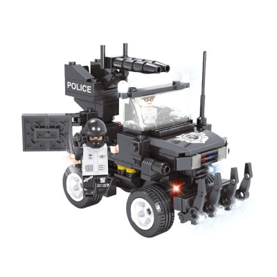Set Vehicul de Jucărie, Model Poliție, 229 Piese, Multicolor, 2 Figurine, Plastic foto