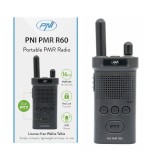 Statie radio portabila PNI PMR R60 446MHz, 0.5W, 16 canale programabile, 16 PMR si tonuri 50 CTCSS si 104 DCS, Scan, blocare tas