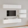 VidaXL Set dulap TV, 6 piese, alb, lemn prelucrat