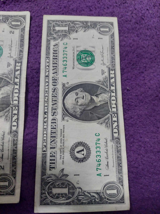 bancnote vechi Americane de 1 dolar-ONE DOLLAR,Stare exact cum se vede,pret lot