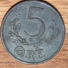Danemarca sub ocupatie germana -moneda de colectie zinc- 5 ore 1942 -impecabila!