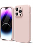 Husa silicon antisoc cu microfibra interior pentru Iphone 14 Pro Max Roz, Alt model telefon Huawei