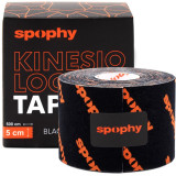 Spophy Kinesiology Tape bandă elastică pentru mușchi, articulații și tendoane culoare Black, 5 cm x 5 m 1 buc