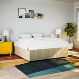 VidaXL Cadru de pat fără saltea, crem, 200x200 cm, textil