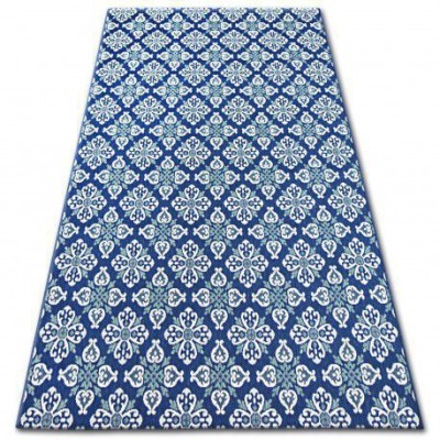 Covor sisal Color 19246/699 Flori albastru, 200x290 cm foto