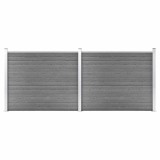 Cumpara ieftin Set panouri gard, 353x146 cm, gri, WPC