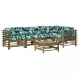 Set mobilier de gradina cu perne, 6 piese, lemn de pin tratat