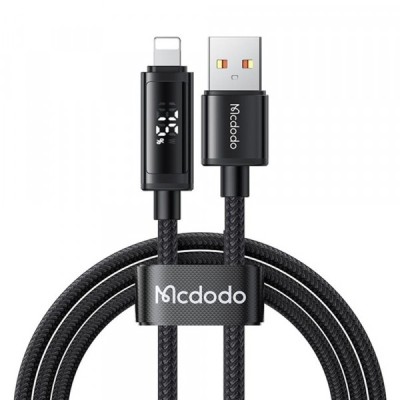 Cablu Date si Incarcare USB-A - Lightning McDodo CA-7970 Display, 18W, 1.2m, Negru foto